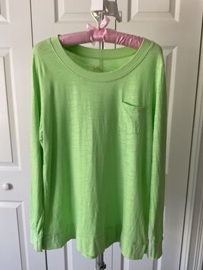 Kim Gravel Light Green Long Sleeve Pocket Tee